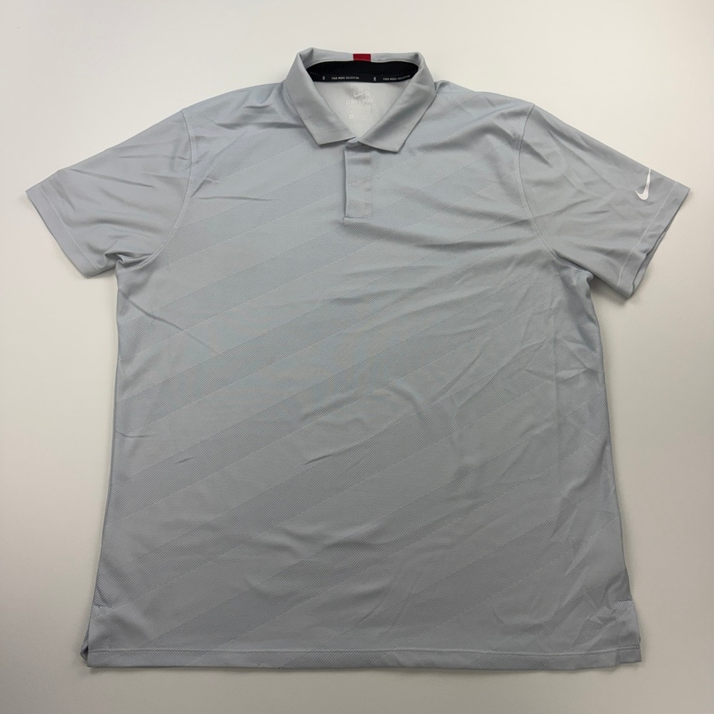 Nike Tiger Woods Collection Shirt Mens XL Dri Fit Golf Polo Striped IHCC
